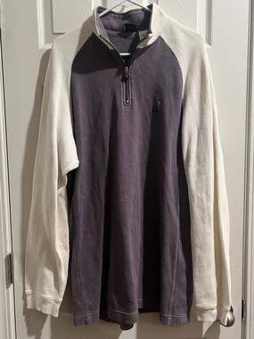 Vintage Jordan Brand Ribbed 1/4 Zip Two-Tone Raglan Pullover Sweater